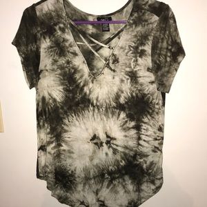 Green tie dye blouse